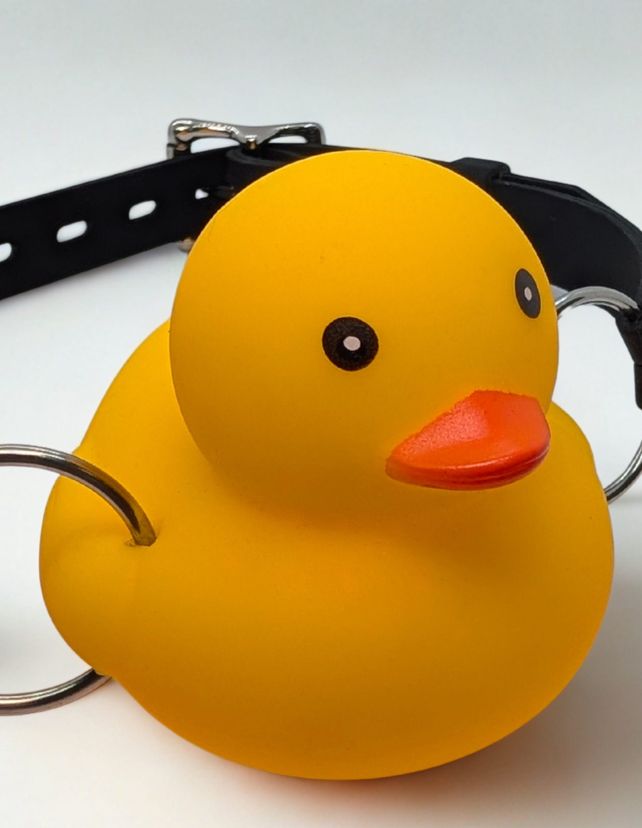 Squeaky Rubber Duck Leather Gag