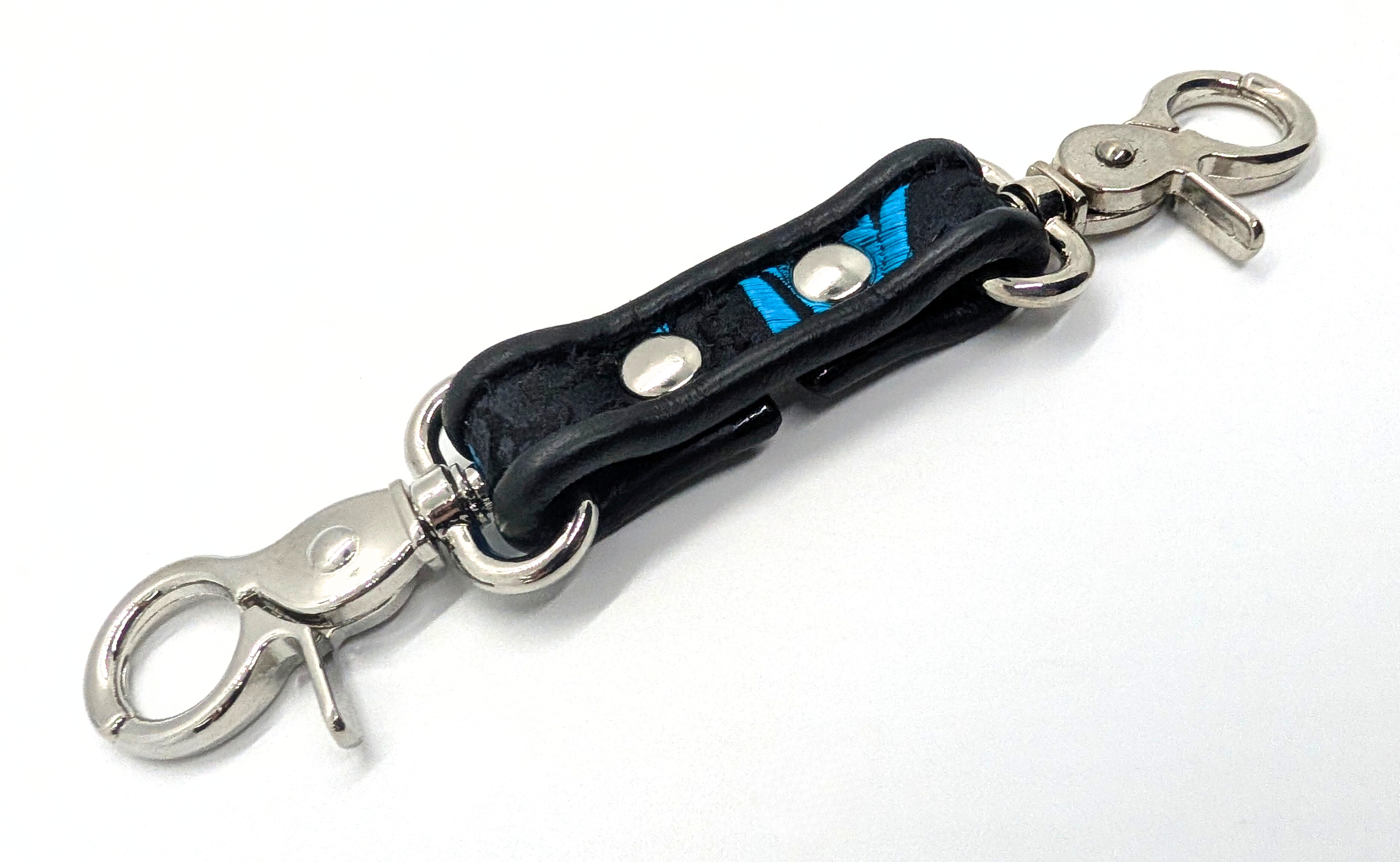Blue Feather  Brocade Double Ended Clip