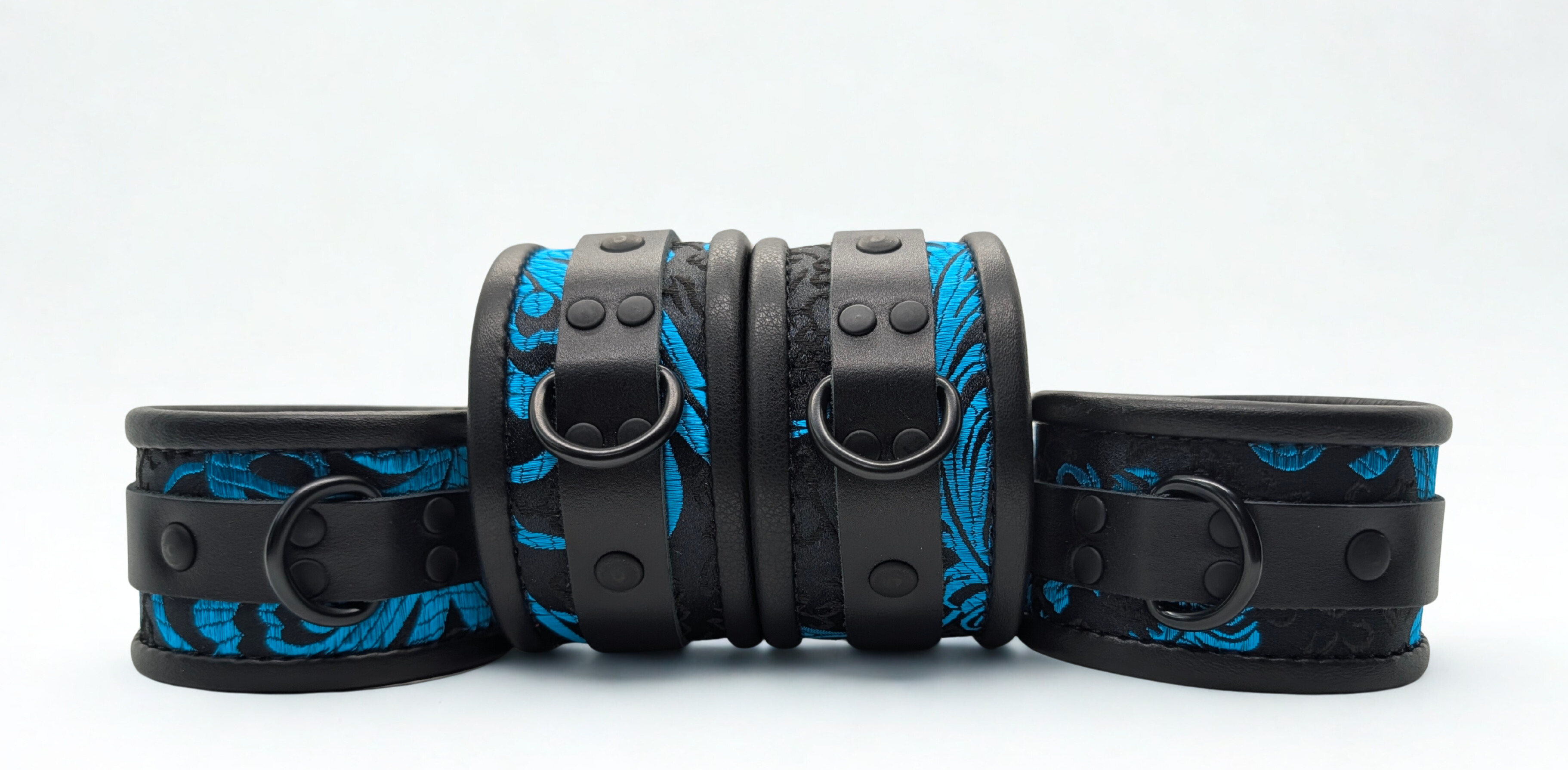Blue Feather  Brocade Wrist & Ankle Set