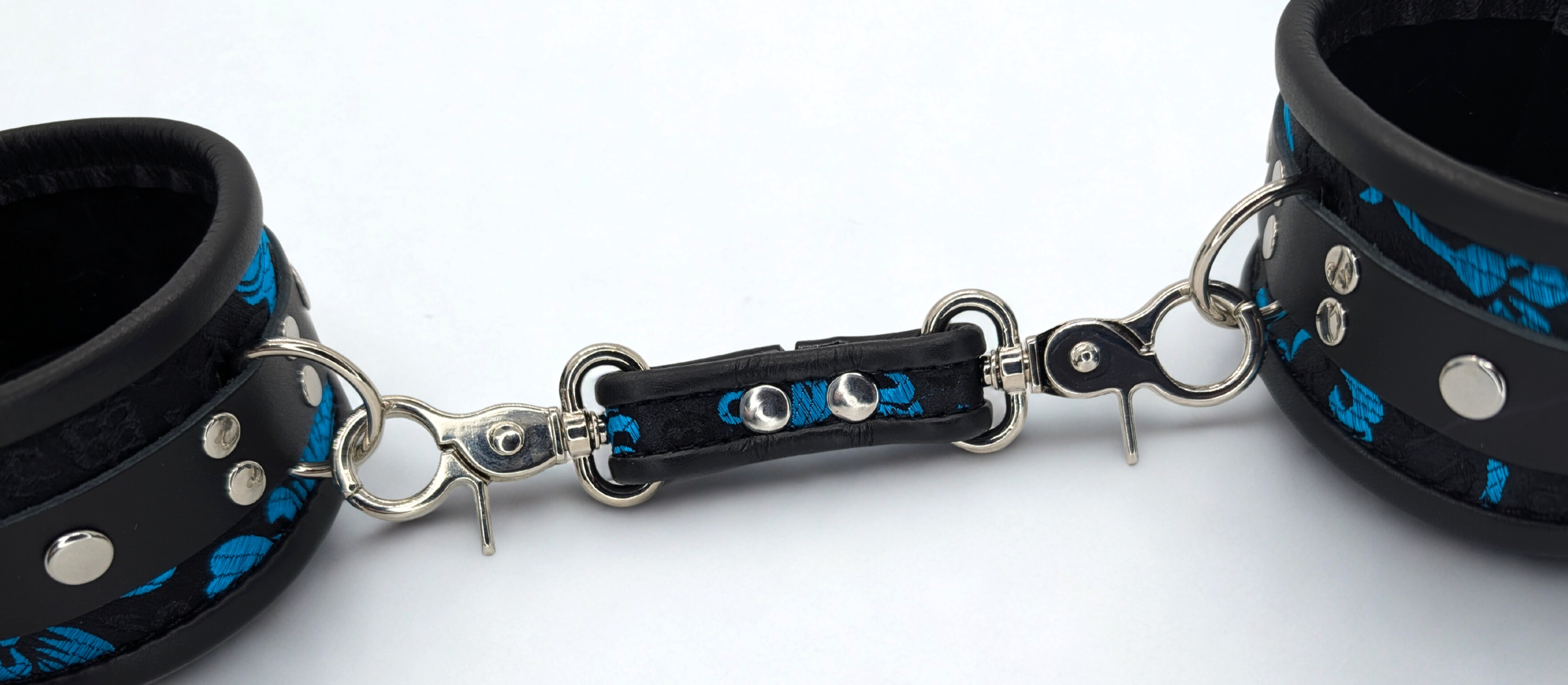 Blue Feather  Brocade Double Ended Clip
