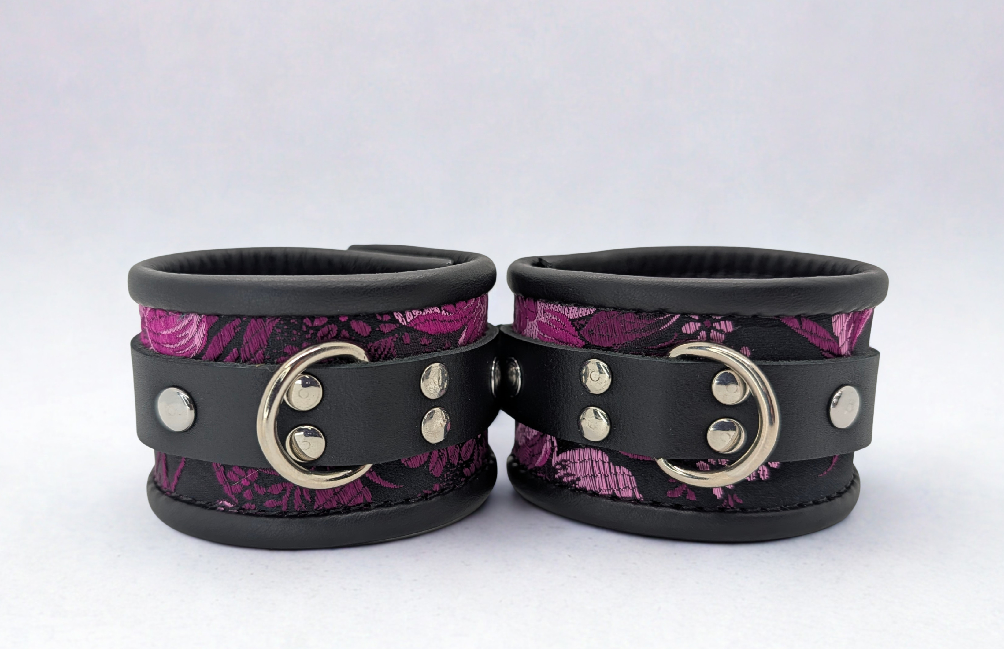  Fuchsia Brocade Wrist & Ankle & Collar Set
