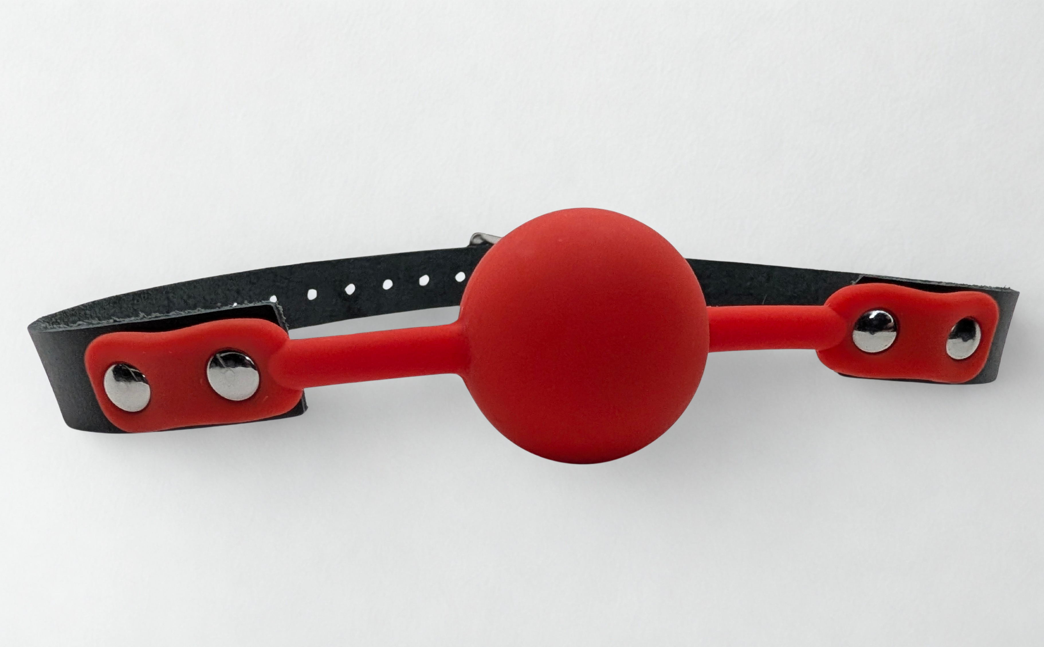 Classic Silicone and Leather Ball Gag without Holes