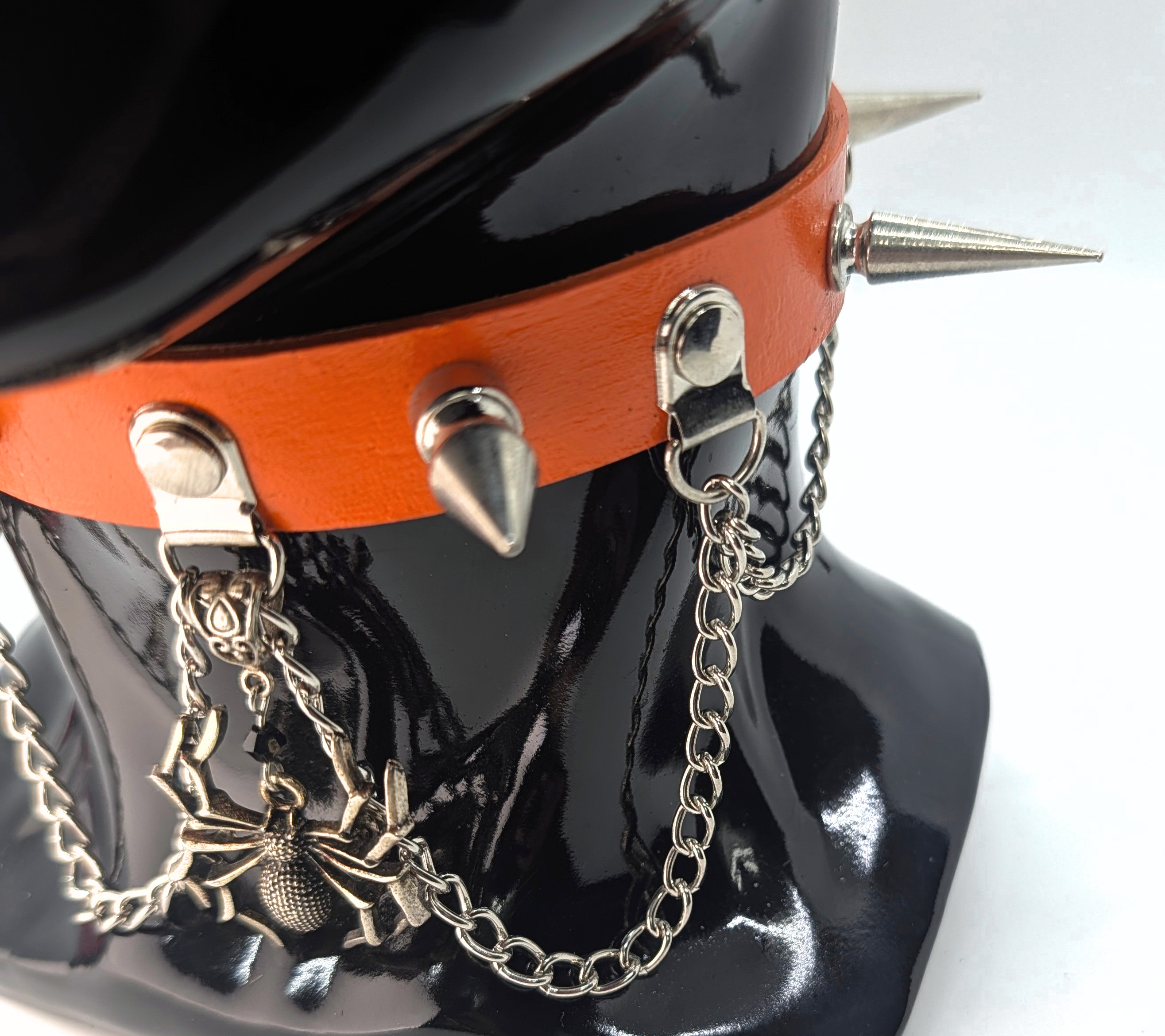 Spider Wed Spiked Leather Day Collar