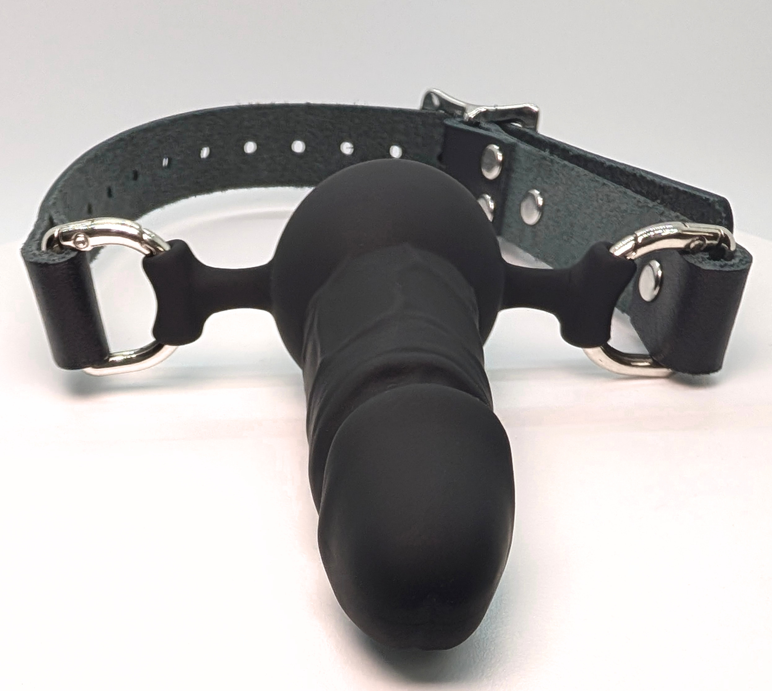 Silicone Penis Gag with Leather Straps