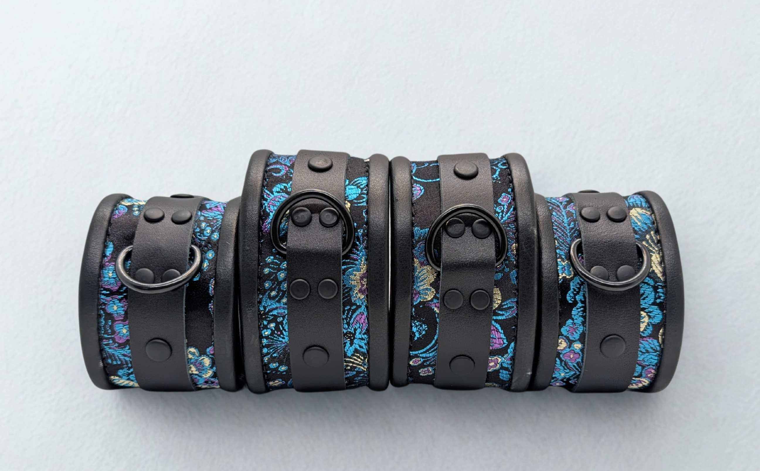 Blue Purple Brocade Wrist & Ankle Set