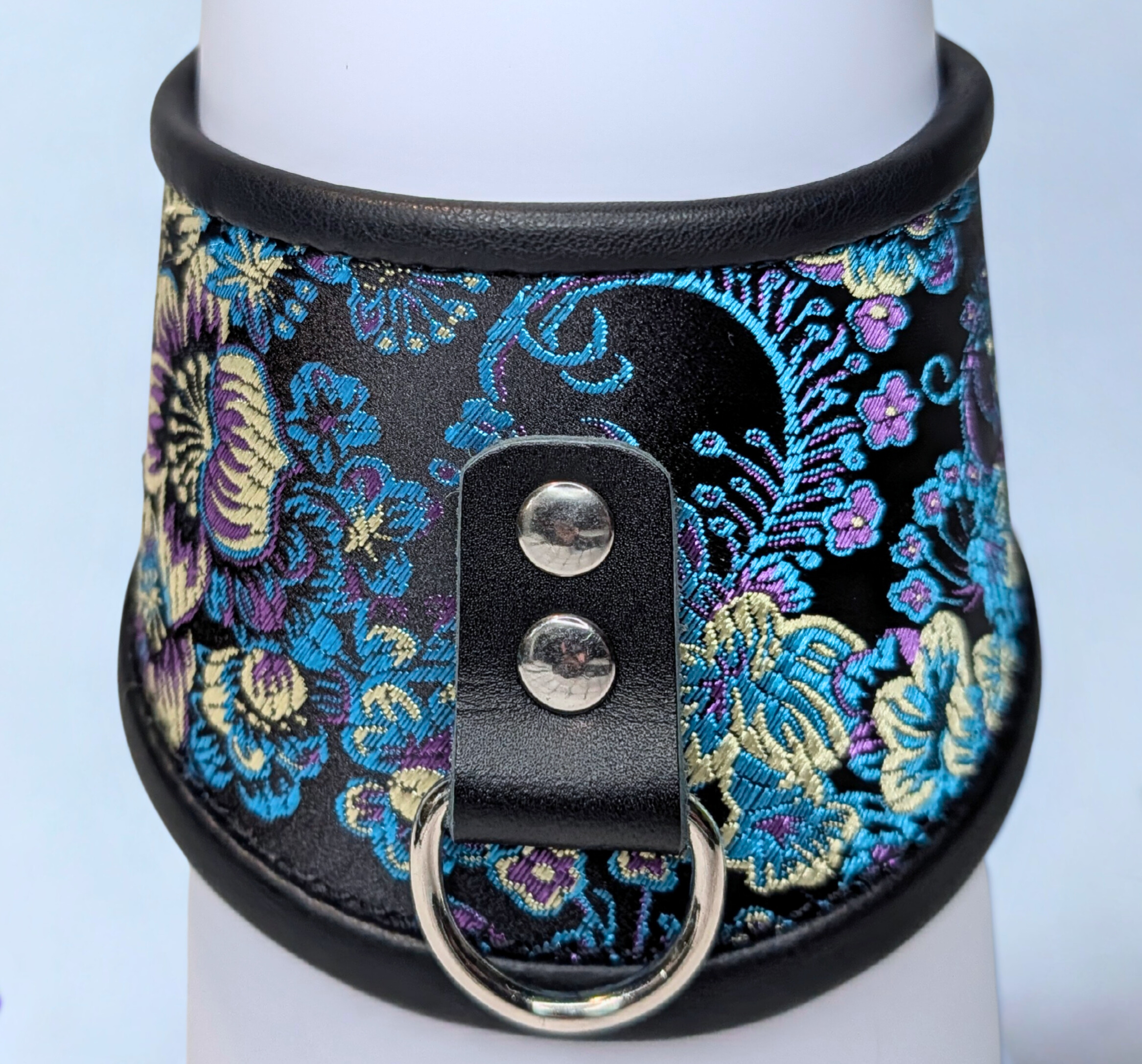 Blue Purple Brocade Posture Collar