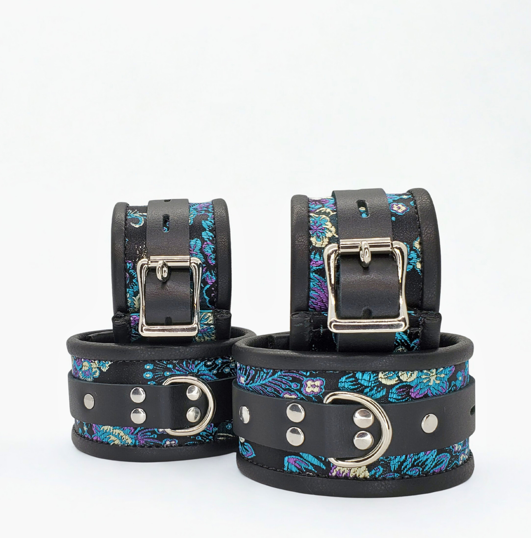 Blue Purple Brocade Wrist & Ankle Set