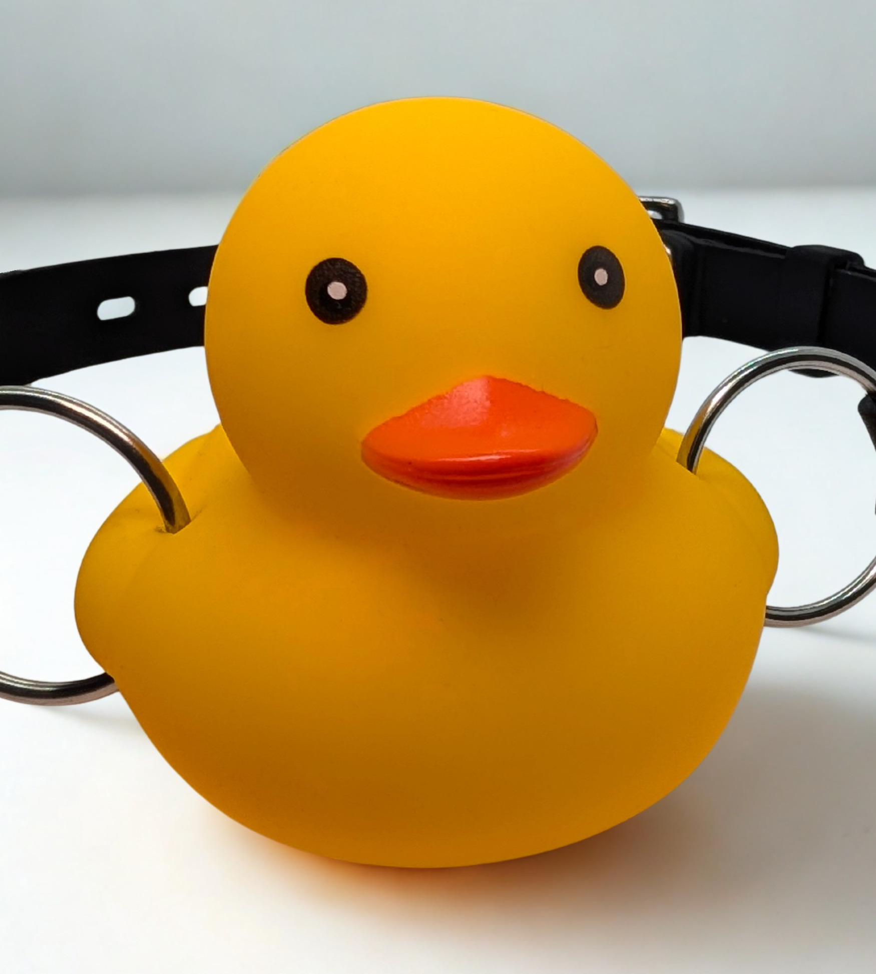 Squeaky Rubber Duck Leather Gag