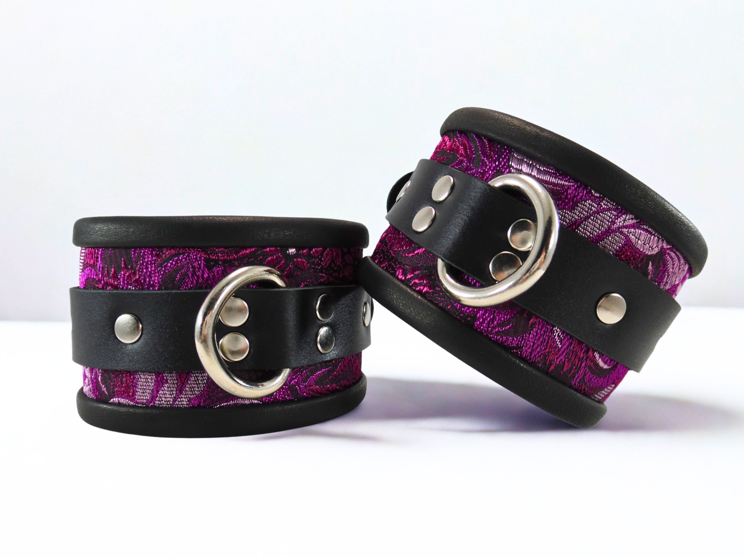  Fuchsia Brocade Ankle Cuffs