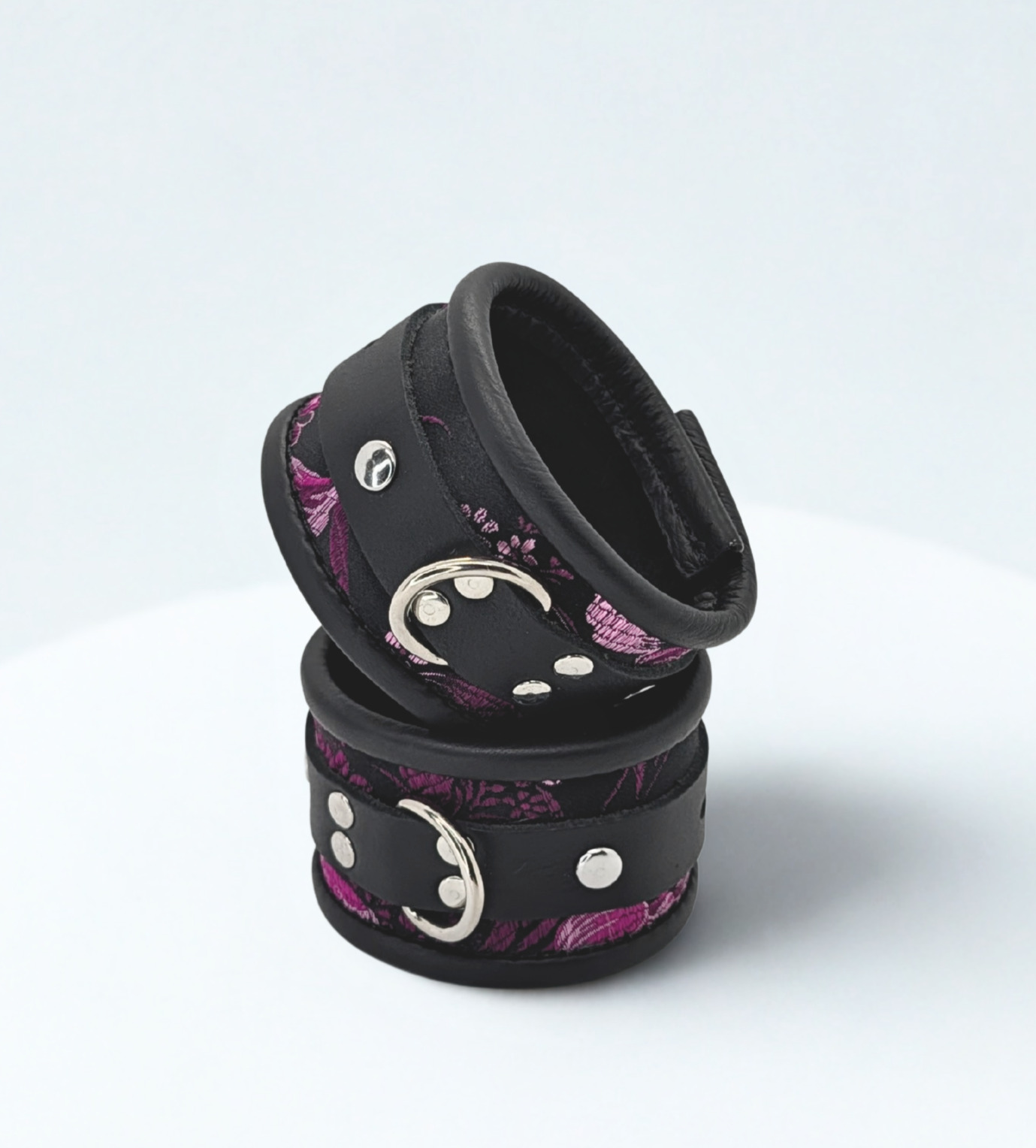  Fuchsia Brocade Wrist & Ankle & Collar Set