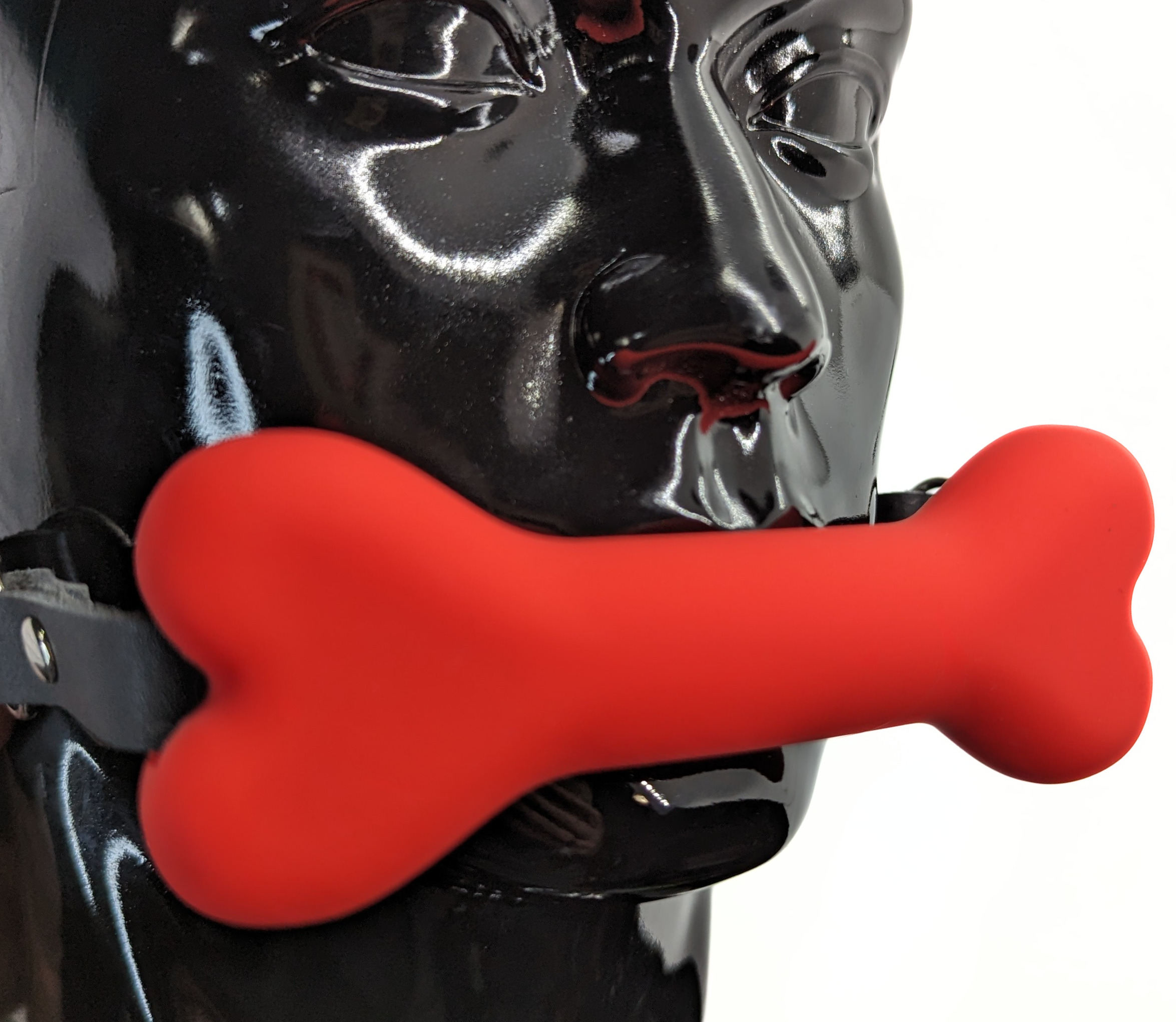 Silicone and Leather Bone Gag
