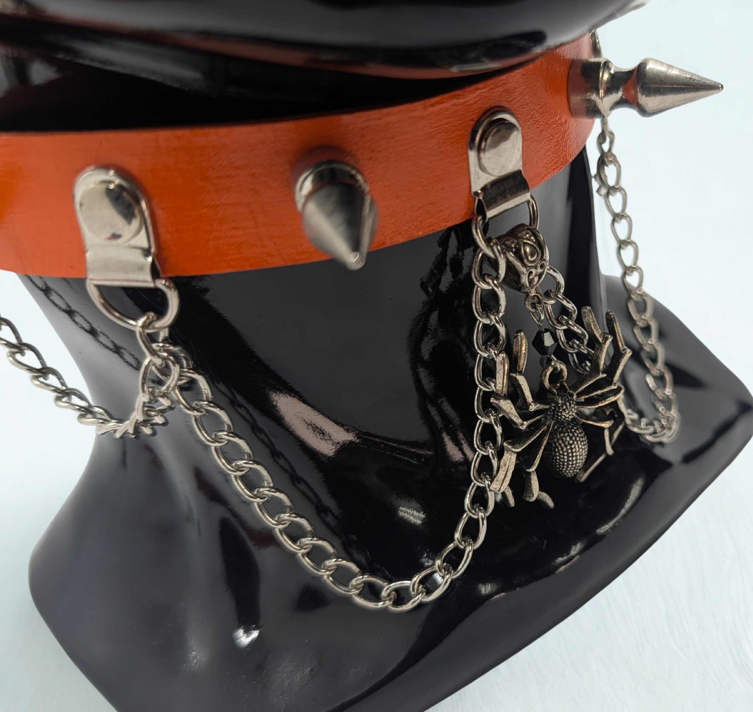 Spider Wed Spiked Leather Day Collar