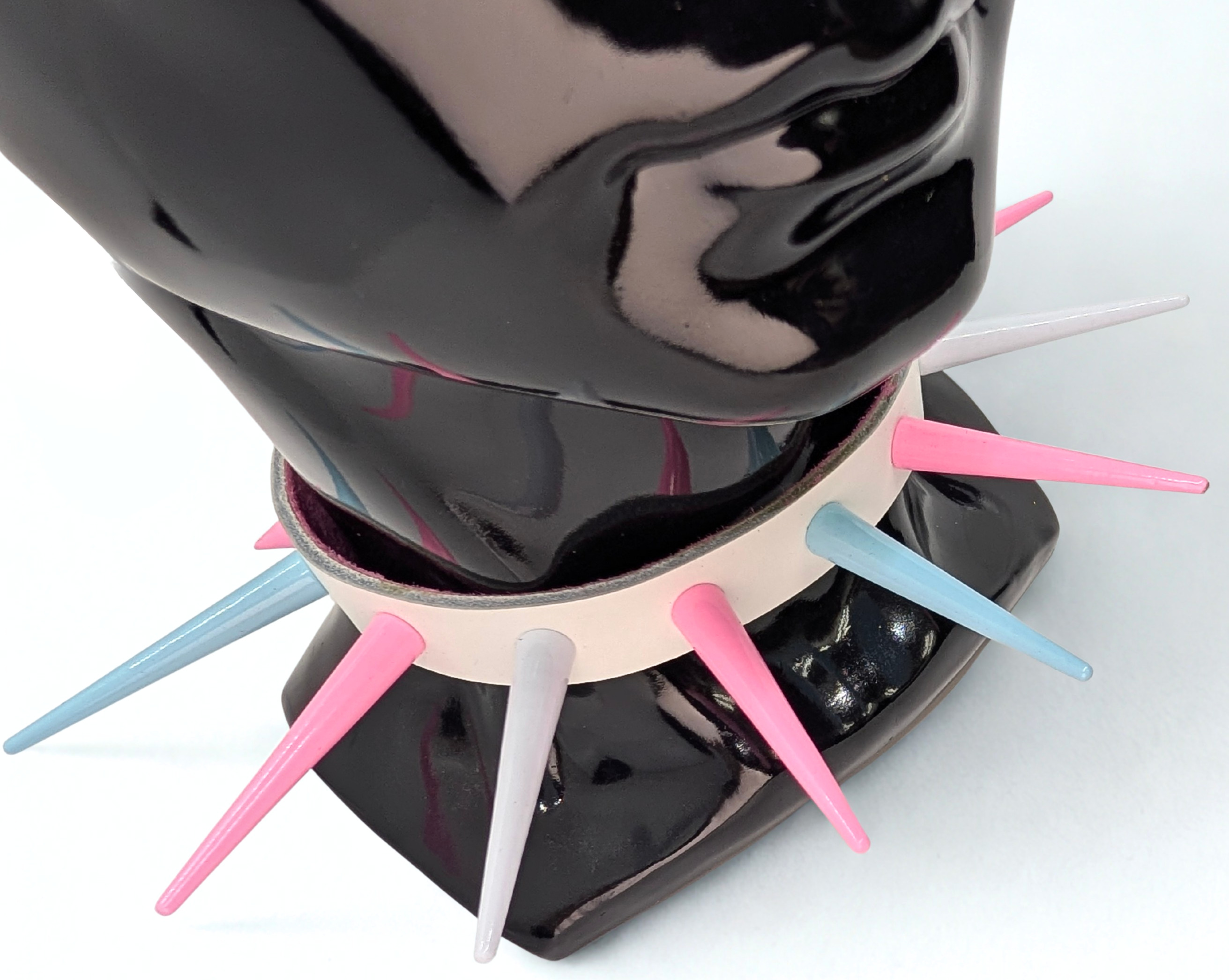 Trans Pride Spike Leather Day Collar