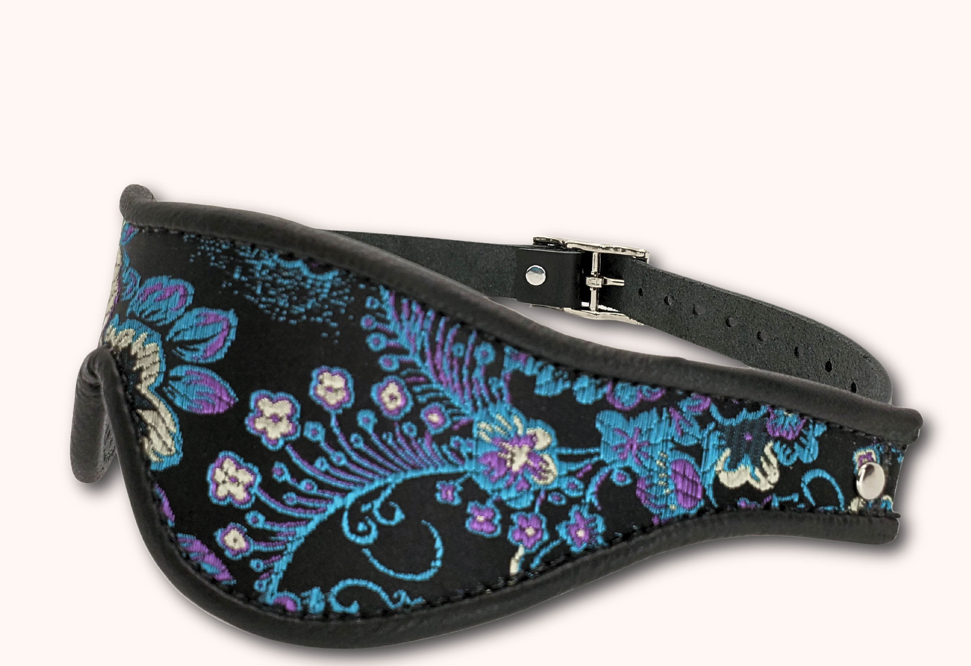 Blue Purple Brocade Blindfold