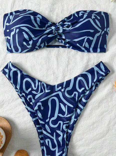 Bikini azul estampado