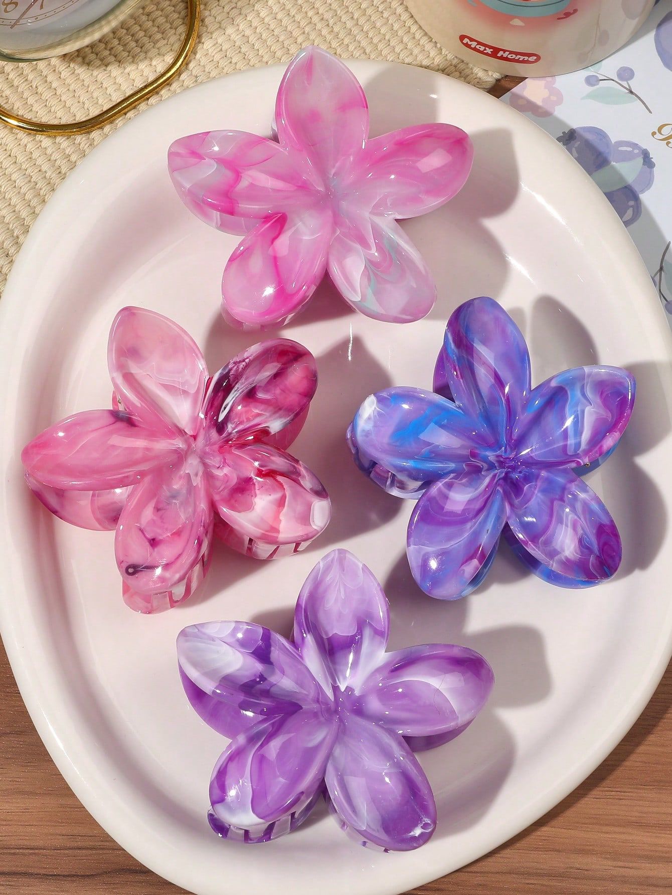 Pinzas florales de acrílico