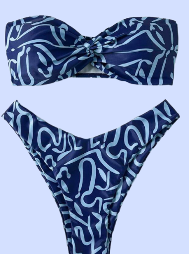 Bikini bandeau azul
