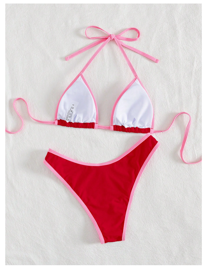 Bikini rojo y rosa