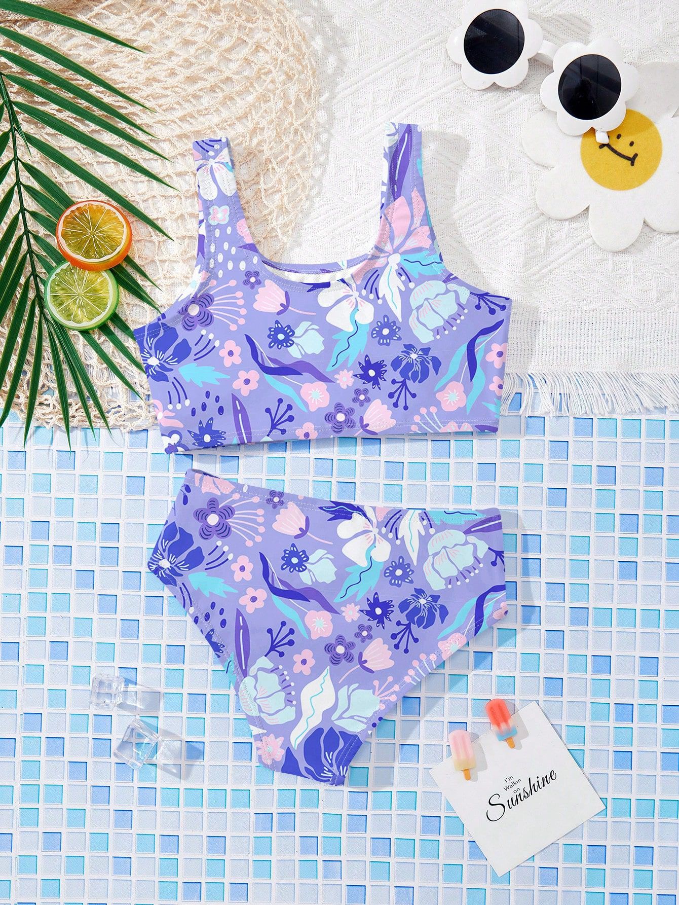 Bikini infantil floral