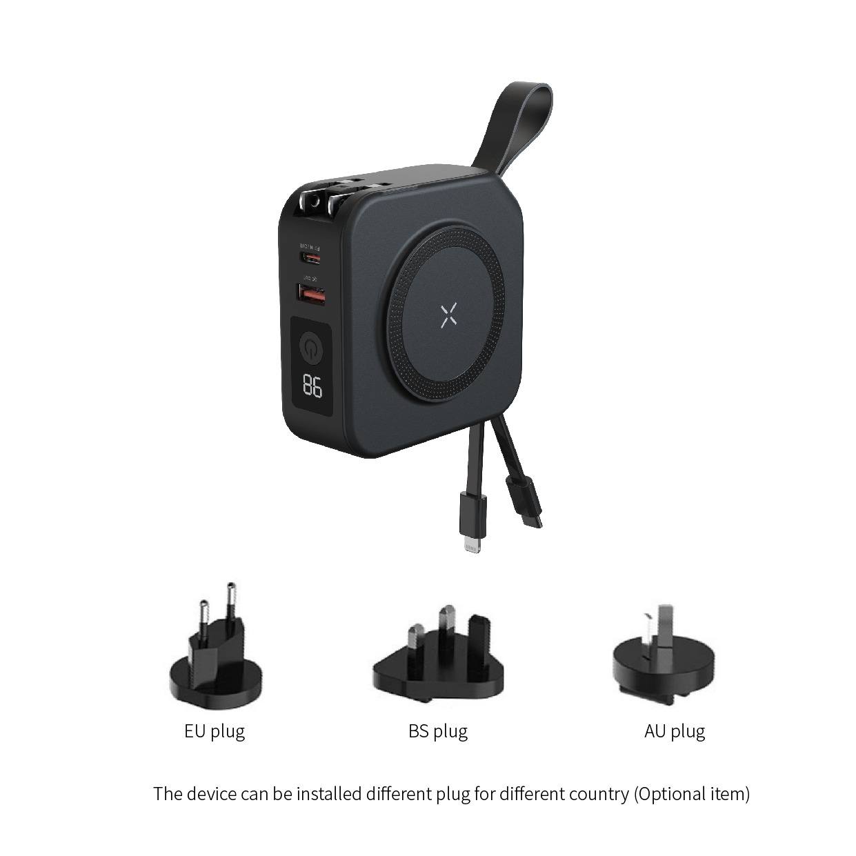 5-in-1 Multifunctional Wireless  Charger and power bank -10.000mAh 