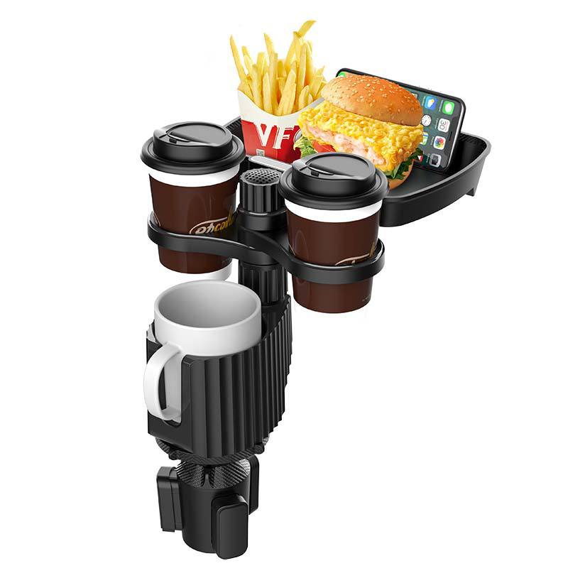 5-in-1 bekerhouder voor in de auto, tafelblad, 360 graden verstelbaar, rekbaar, universeel, multifunctionele tafel, snacktablet, auto-organizer voor auto, bekerhouder