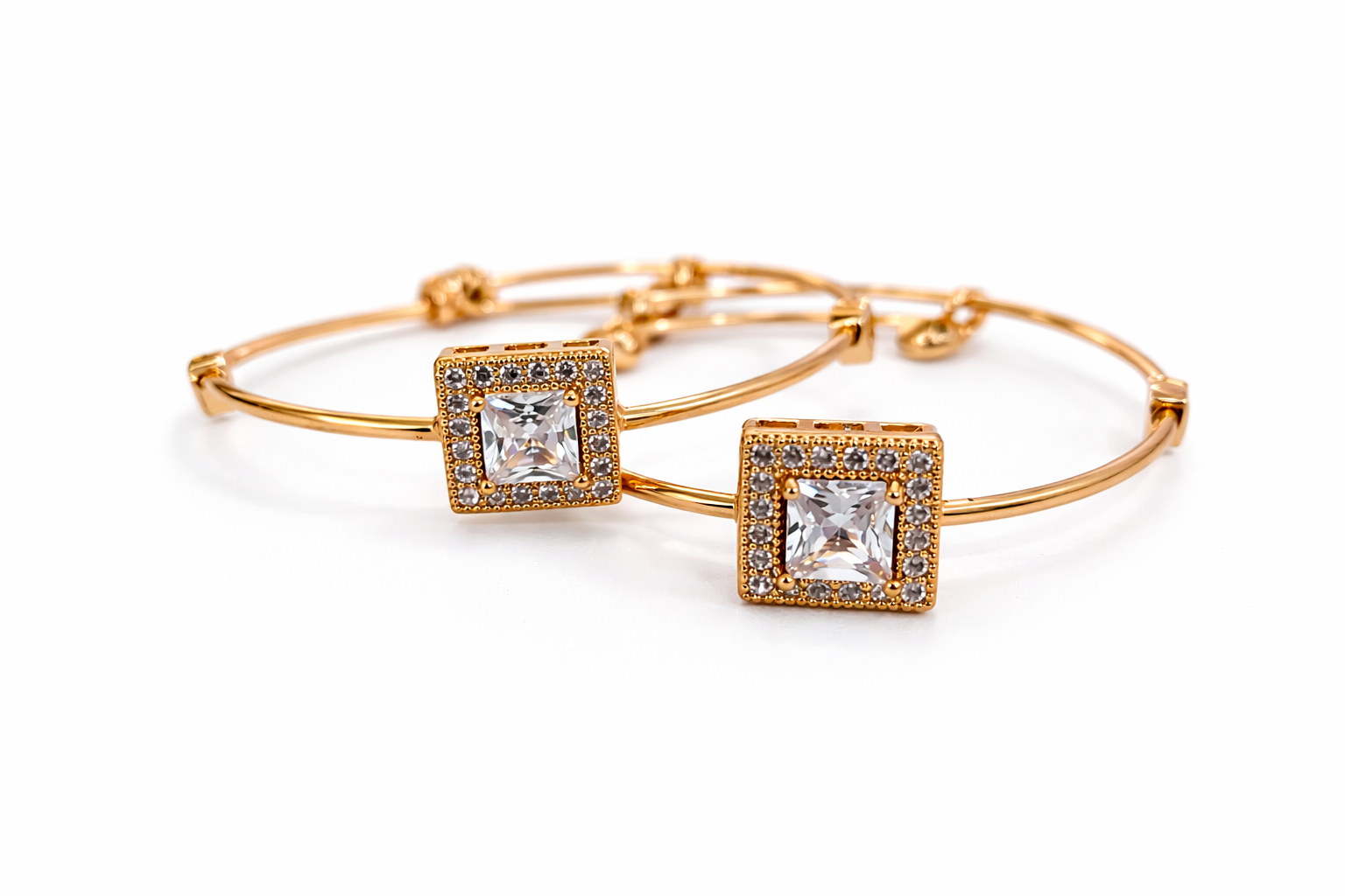 Square Crystal Gold Bracelet