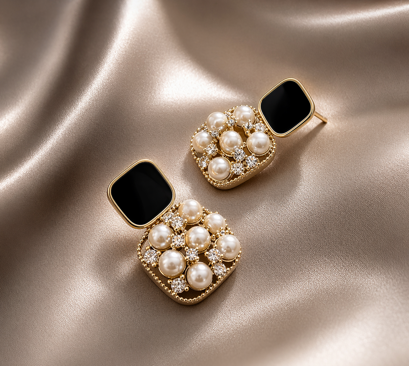 Elegant Pearl & Crystal Earrings