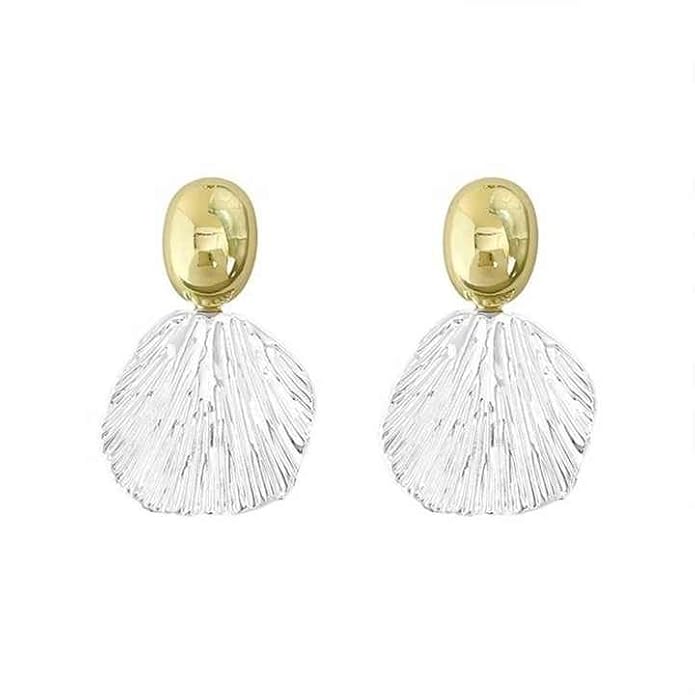 Golden & Silver Leaf Drop Earrings