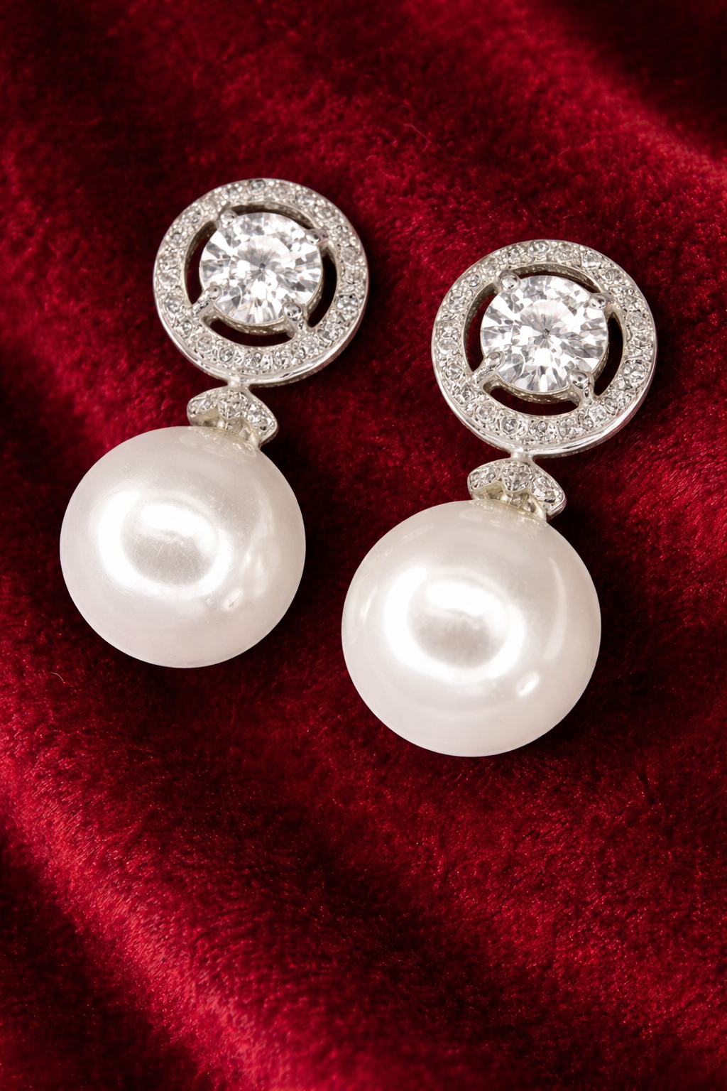 Elegant Pearl & Crystal Earrings