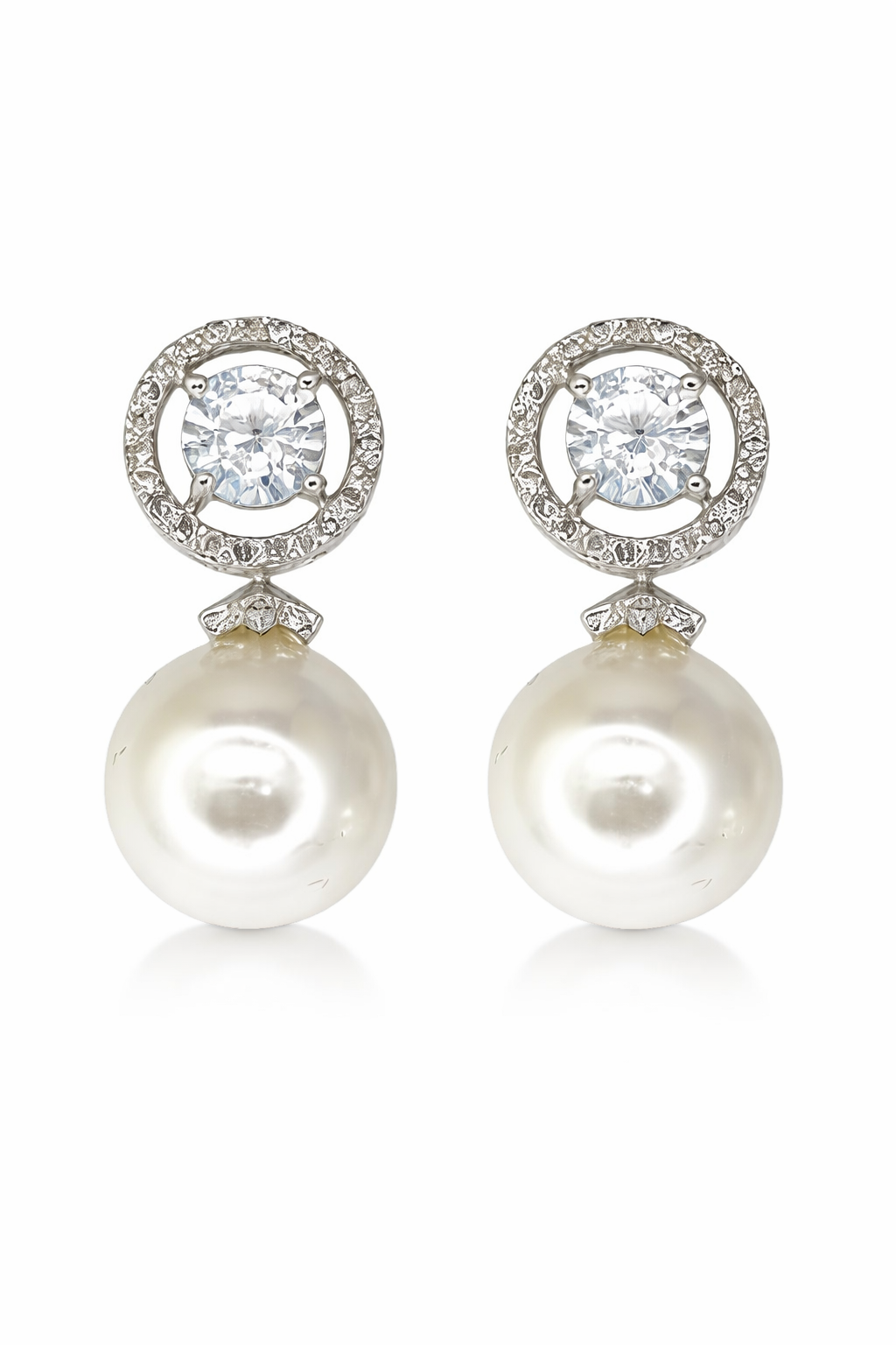 Elegant Pearl & Crystal Earrings