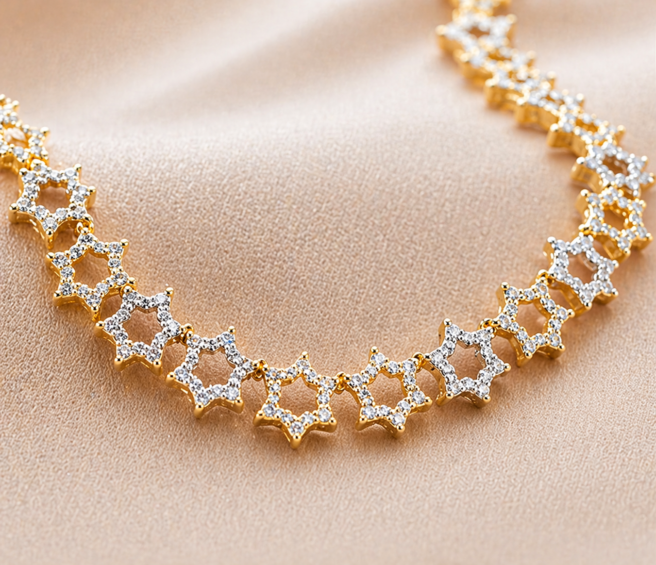 Star CZ Diamond Cluster Jewelry Set