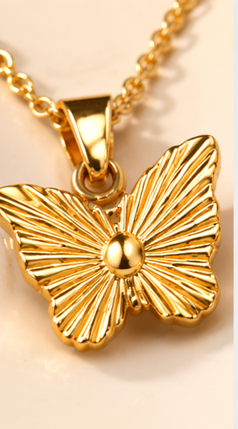 Gold Plated Butterfly Combo Jewelry Set