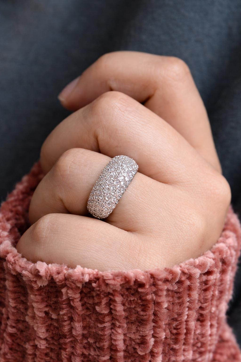 Pavé CZ Diamond Band Ring
