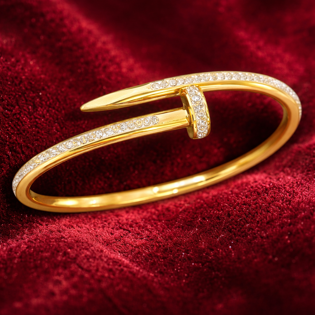 Gold Plated Nail Bracelet