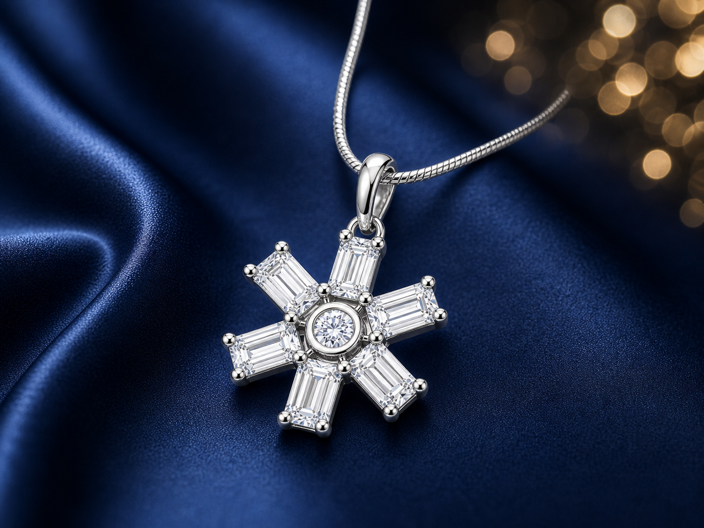 Silver Snowflake Pendant Necklace