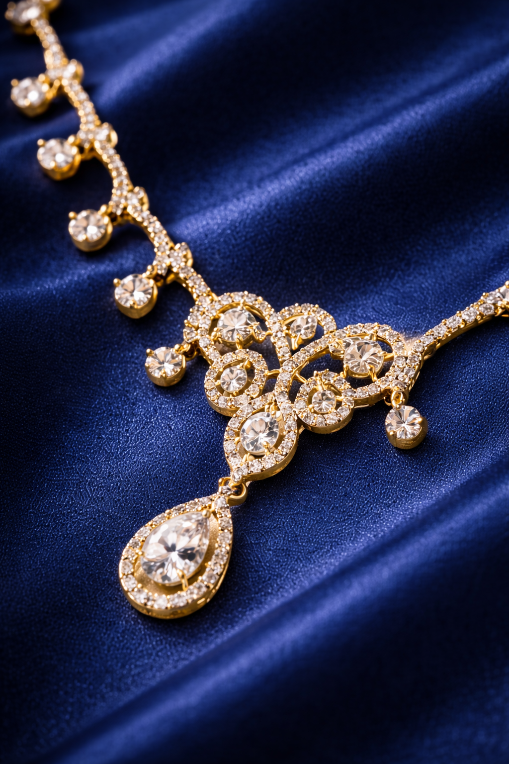 Elegant CZ Diamond Crystal Jewelry Set