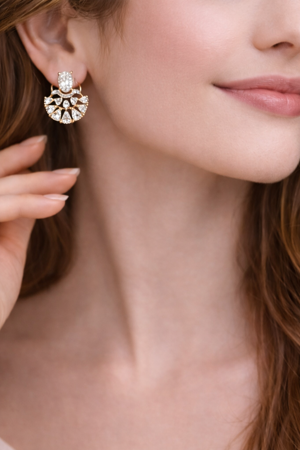 Elegant Gold-Plated CZ Diamond Earrings