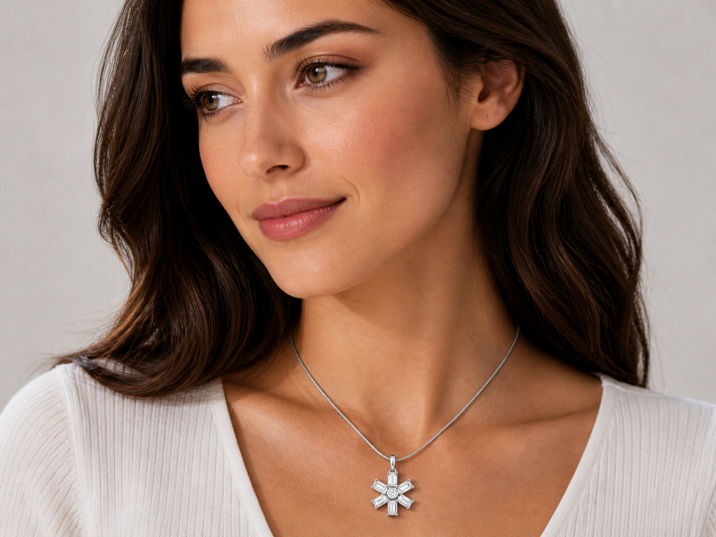 Silver Snowflake Pendant Necklace