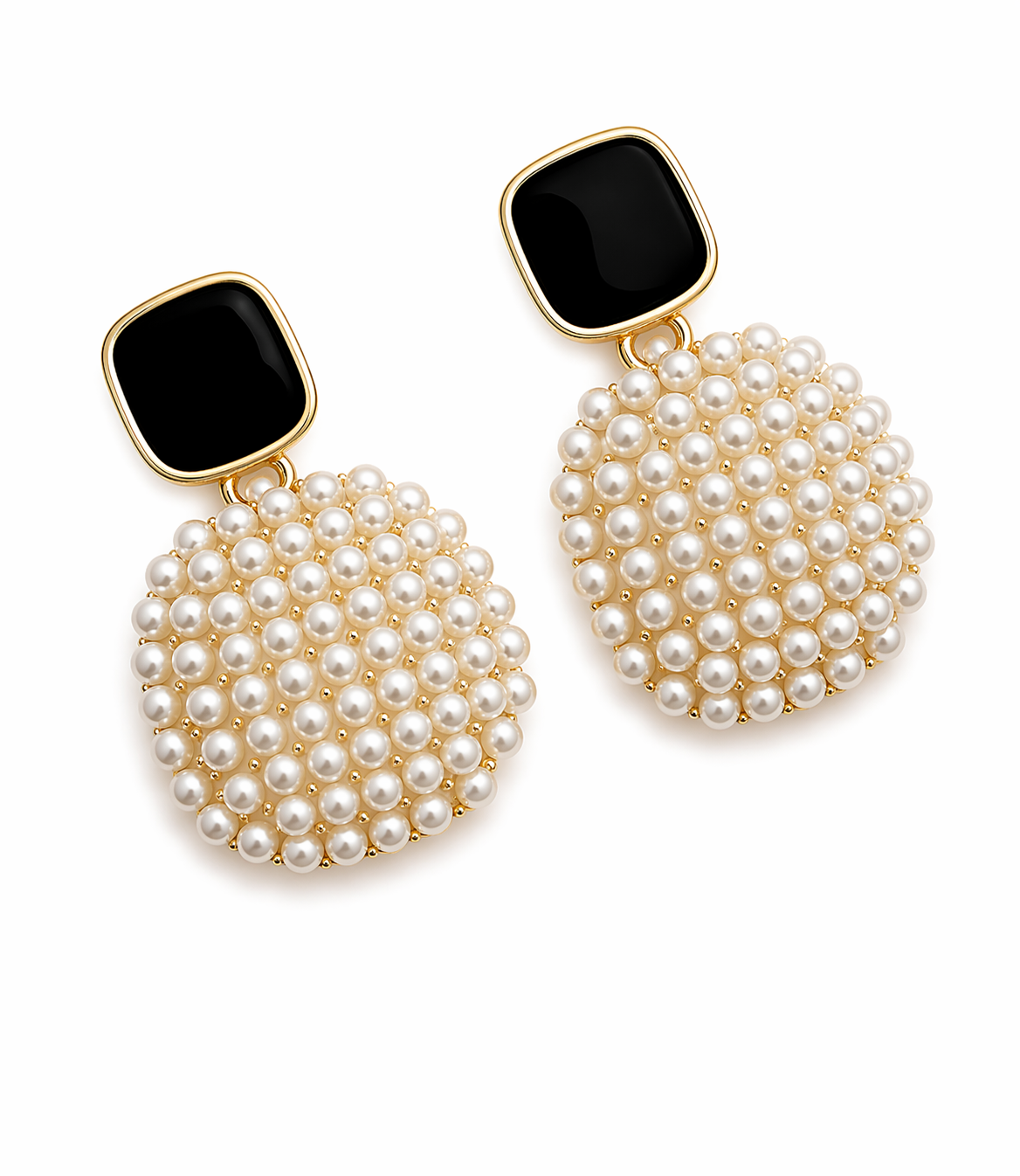 Pearl Cluster Statement Earrings