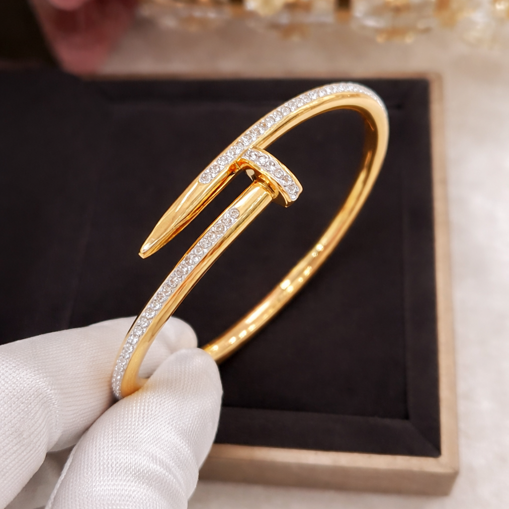Gold Plated Nail Bracelet