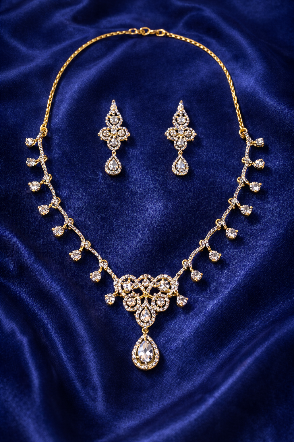 Elegant CZ Diamond Crystal Jewelry Set