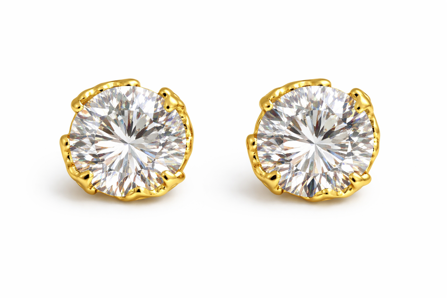 CZ Diamond Stud Earrings