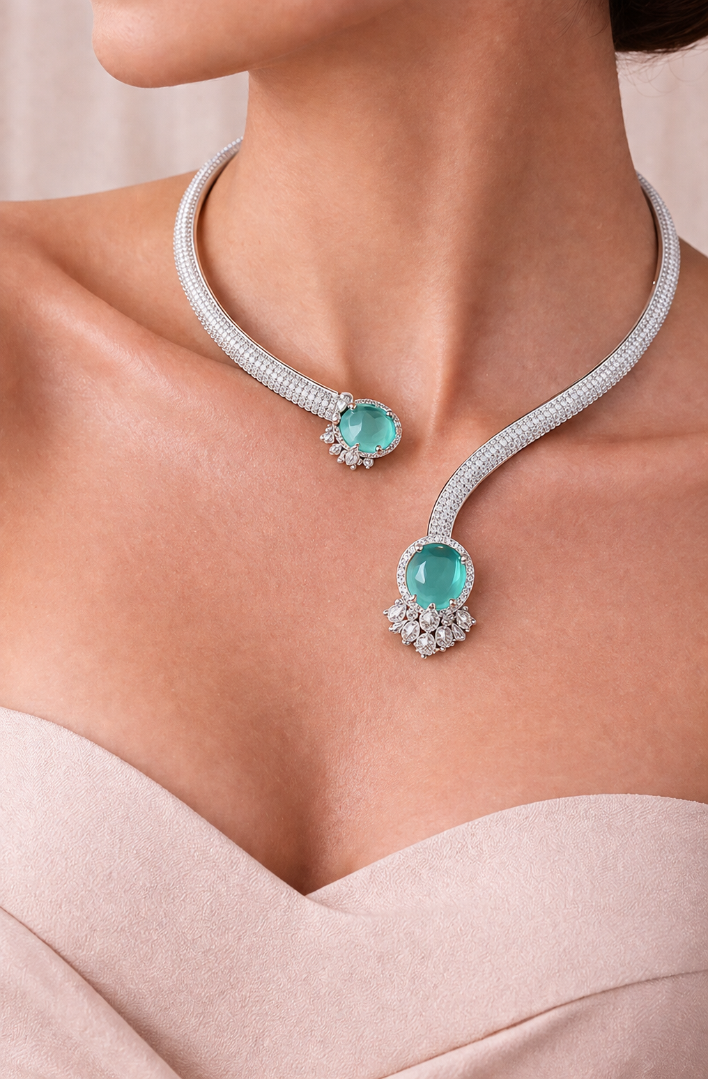 Emerald Gemstone Necklace Set