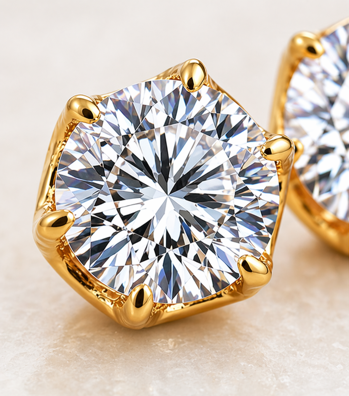 CZ Diamond Stud Earrings