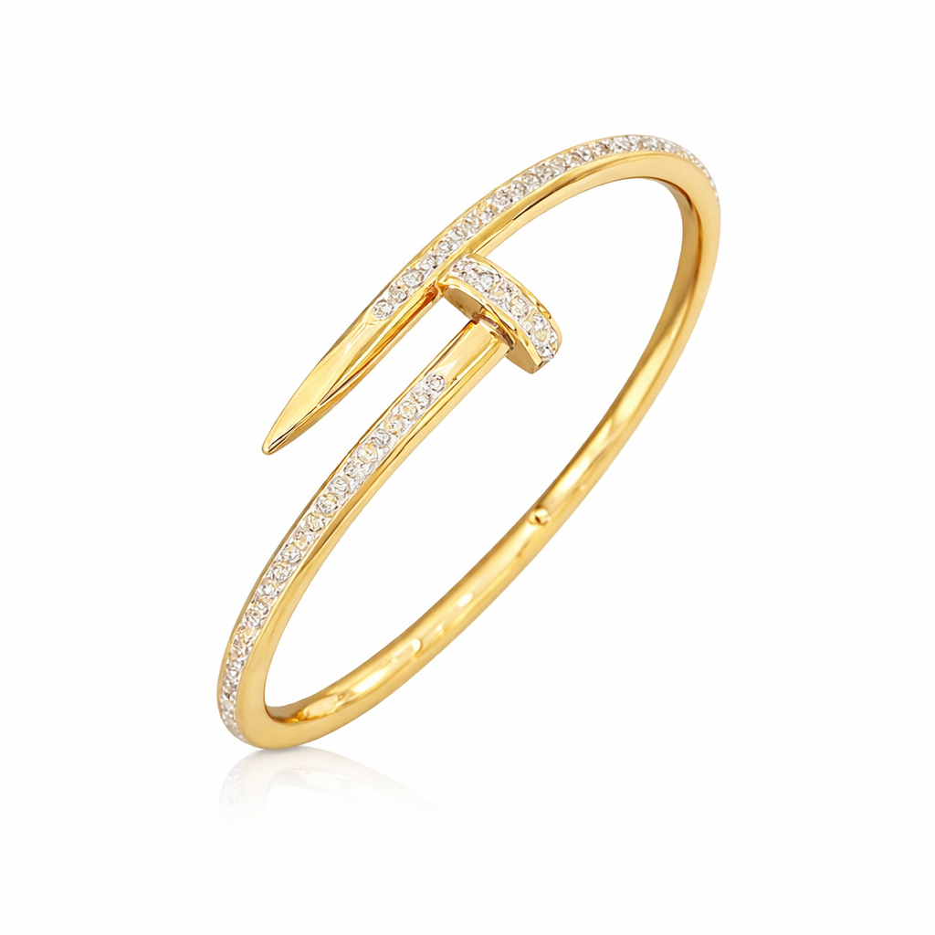Gold Plated Nail Bracelet