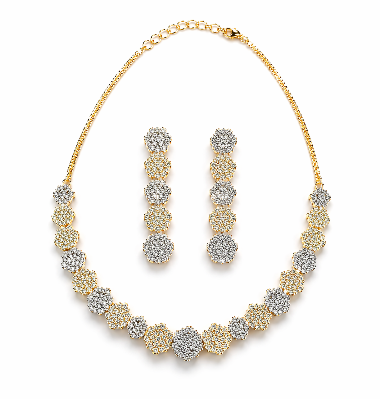 Gold Plated CZ Diamond Circle Necklace