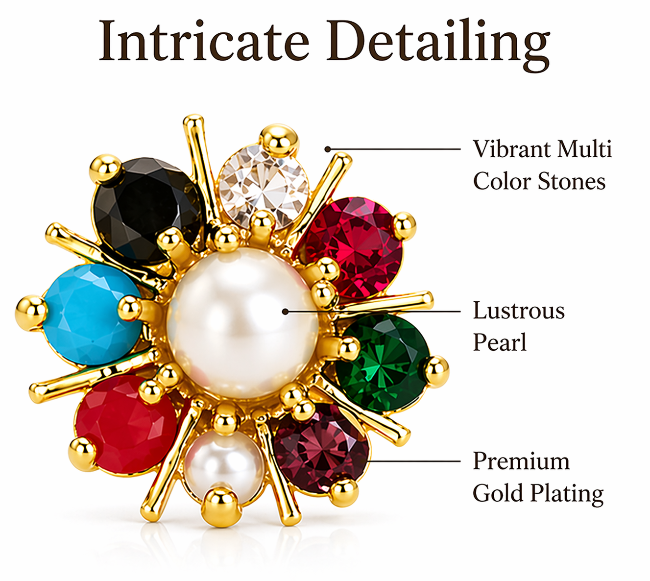 Multicolor Gemstone Stud Earrings