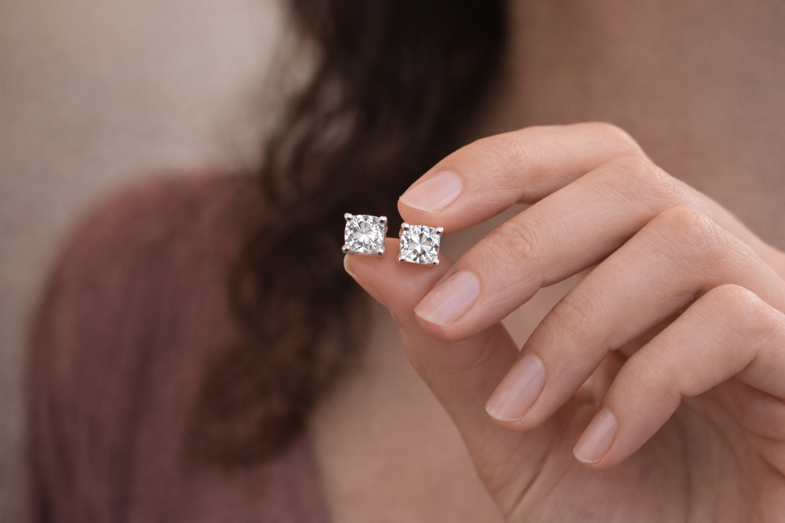 CZ Diamond Stud Earrings