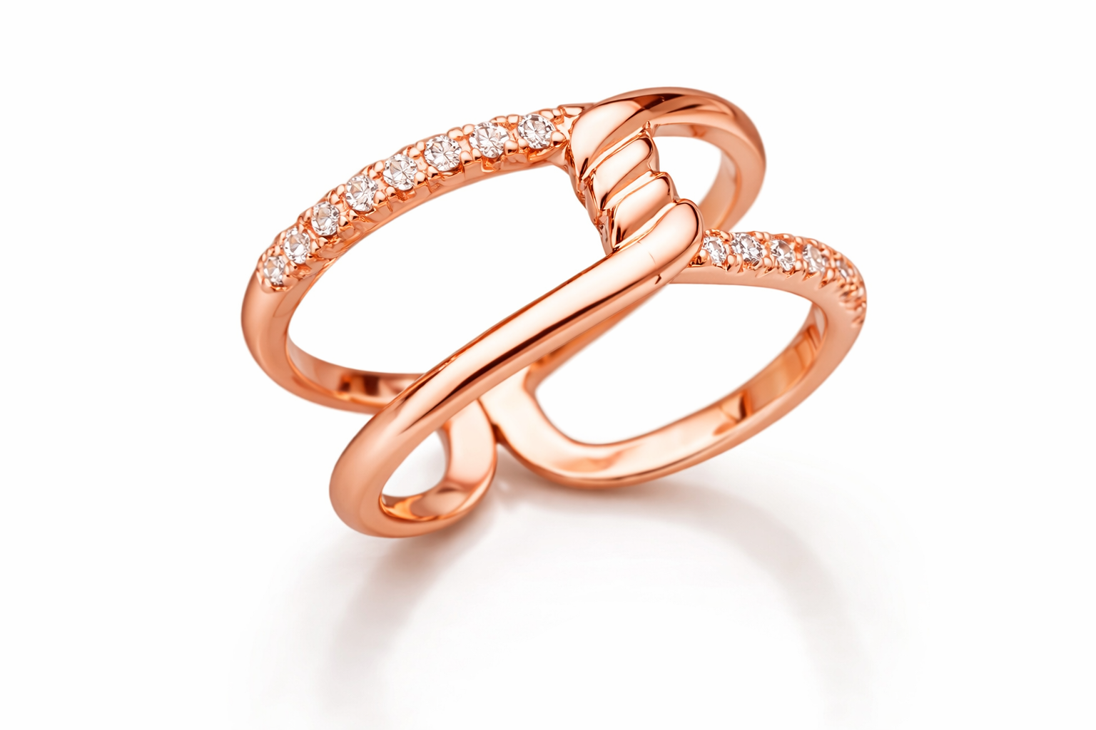 Rose Gold Plated CZ Diamond Infinity Ring