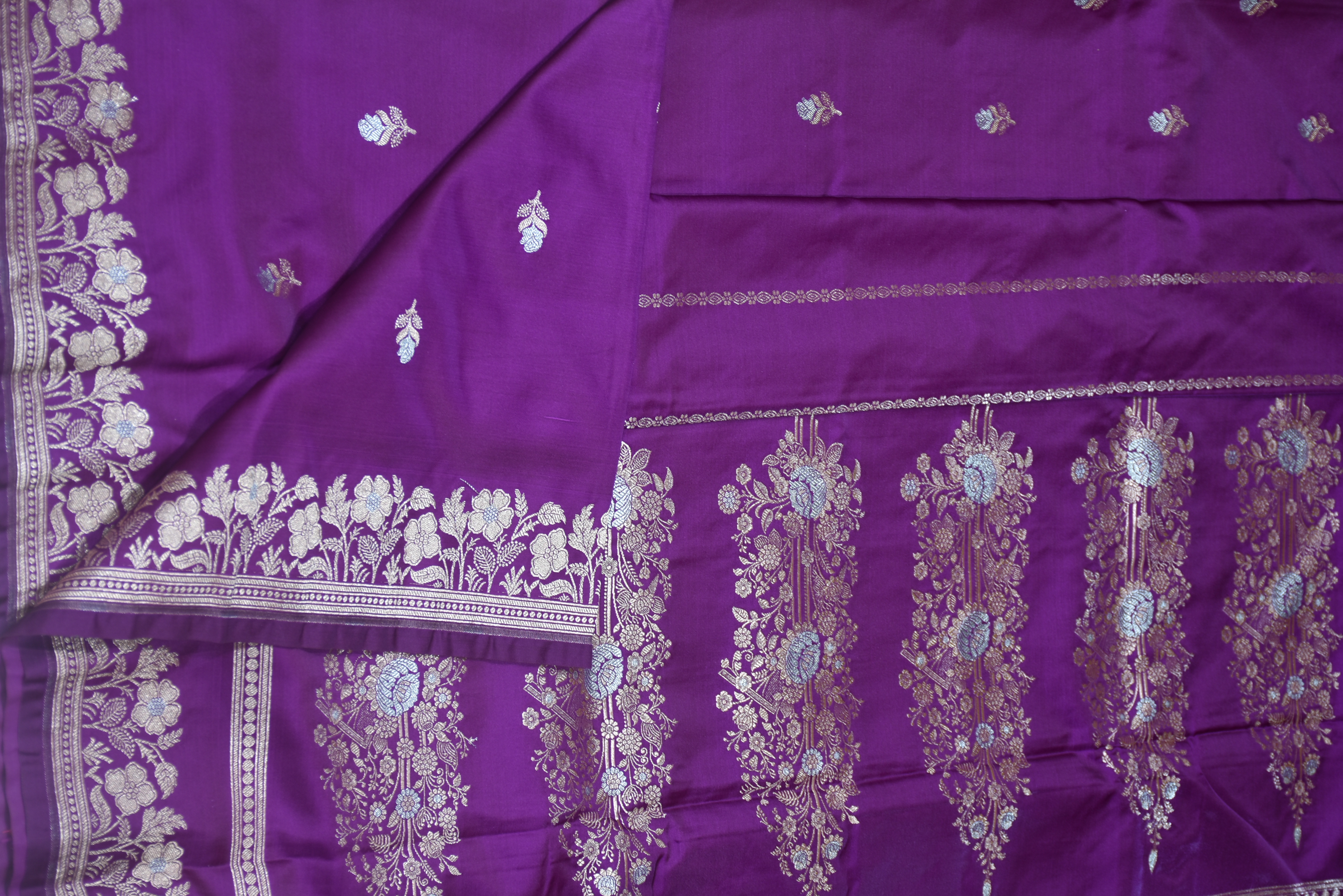 Purple Mashru Saree